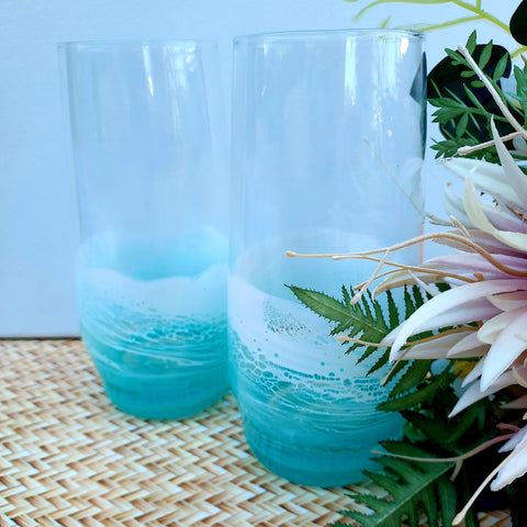 Set x 2 Water Glasses- Aqua