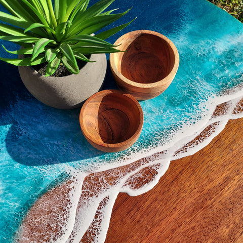 60cm Resin and Timber Ocean Inspired Lazy Susan