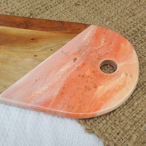 Lge Oval Acacia Platter in Peach